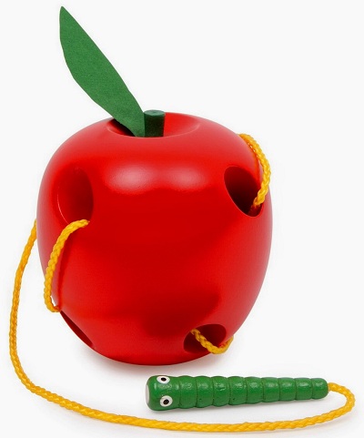 La pomme à enfiler