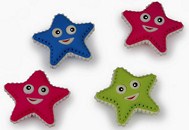 Lot de 24 gommes "étoiles de mer"